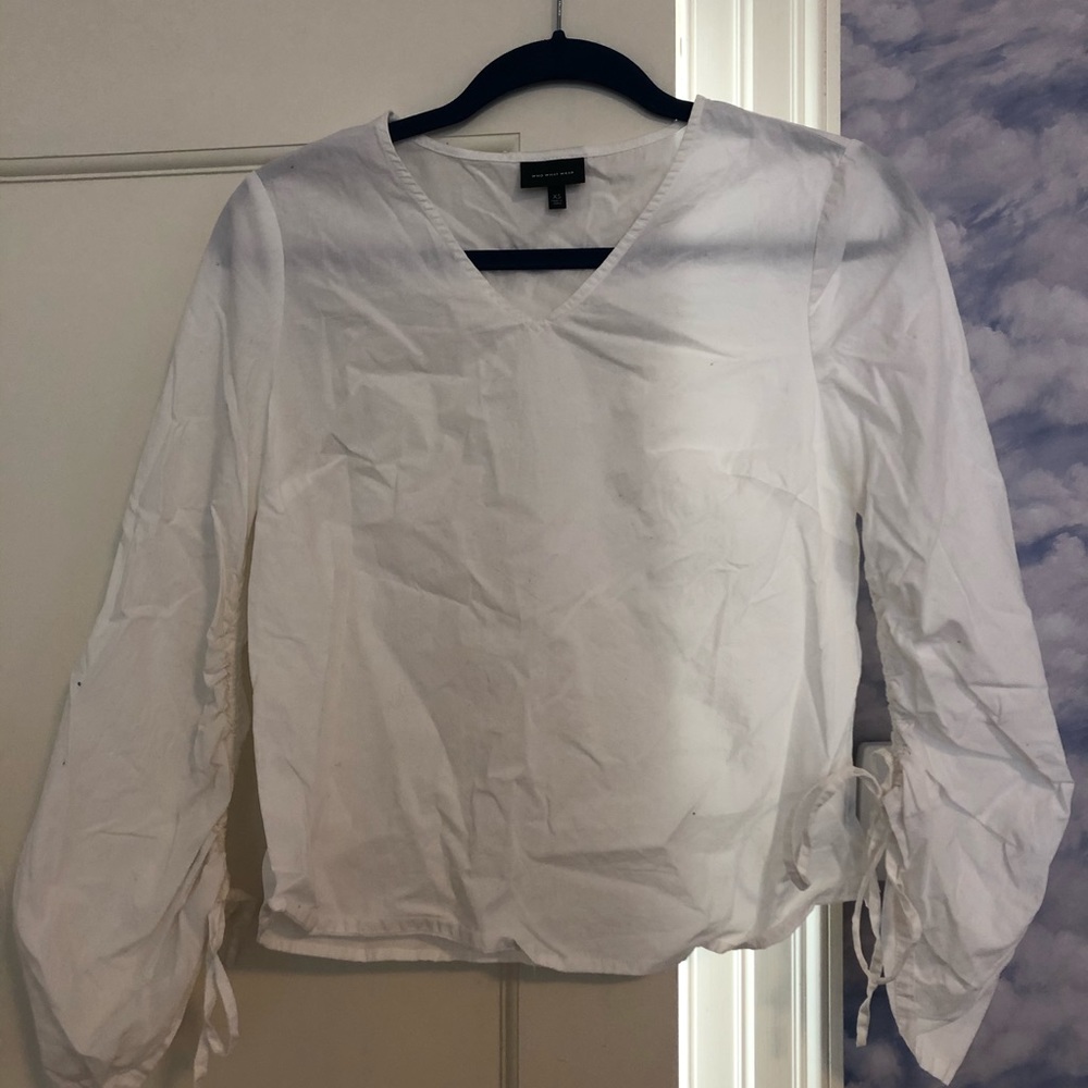 Who What Wear White Long Sleeve Shirt